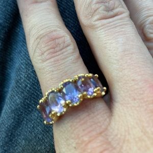 925 gold plated ring amethyst